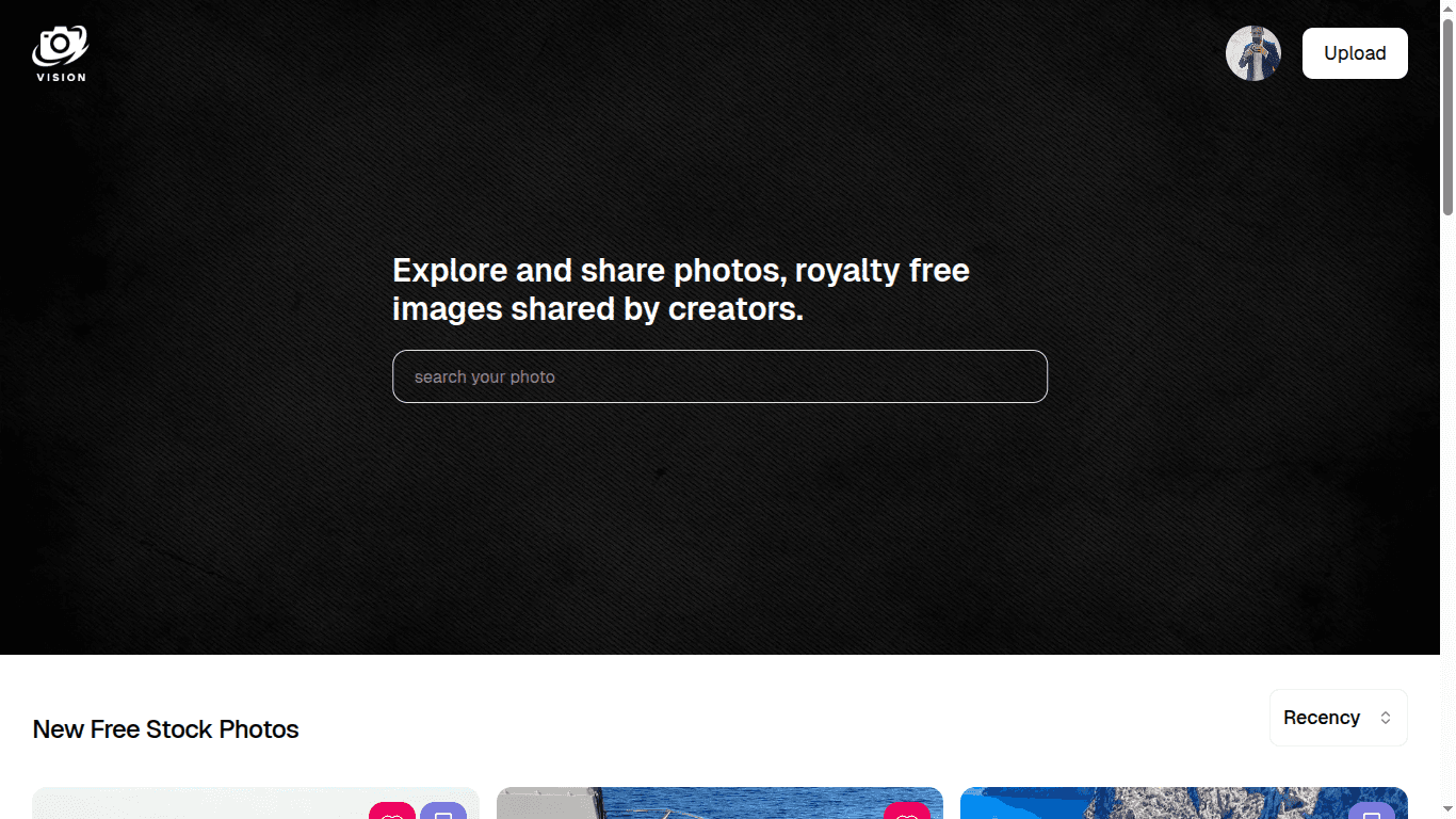 Vision - Photos Sharing Platform screenshot 1