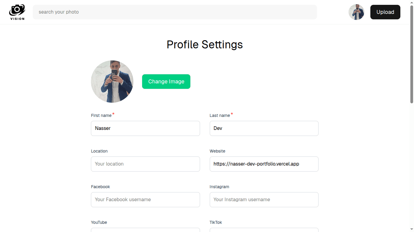 Vision - Photos Sharing Platform screenshot 2