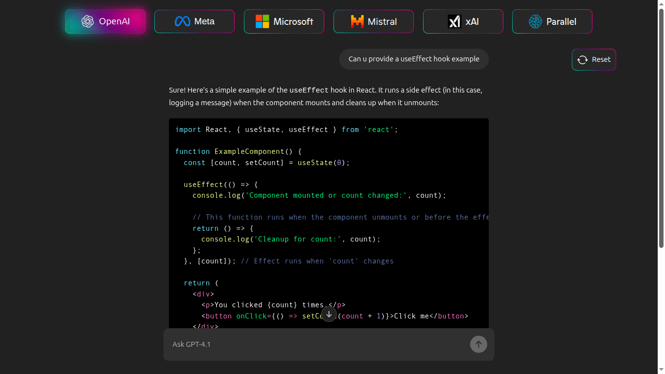 Multi AI Chatbots App screenshot 1
